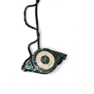 Emerald Color and Mother of Pearl Evil Eye Adjustable Bracelet